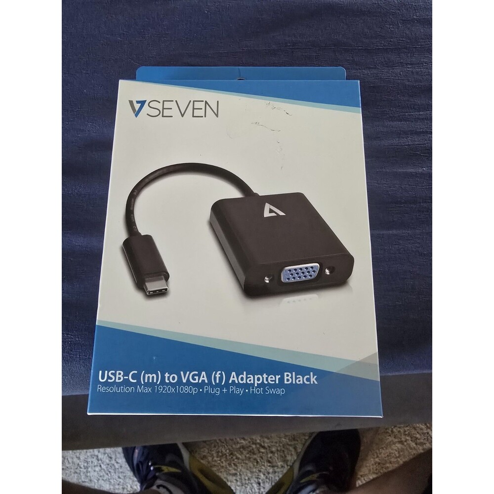 V7 V7UCVGA-BLK-1E USB-C male to VGA female Adapter Black VGA Black